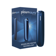 Ploom AURA Navy Blue paketi ve cihazı
