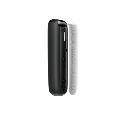 Lunar Silver Augmented Pattern Ploom Aura front panel side view, separated from device.