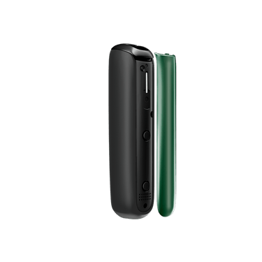 Amazon Green Ploom Aura front panel side view, separated from device.
