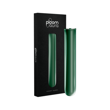 Hand holding a Ploom device with Amazon Green Front Panel